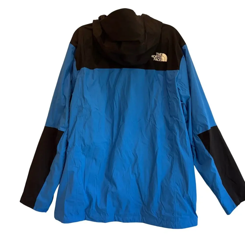 The North Face Men’s Blue Black Waterproof Hooded Windbreaker Jacket XL